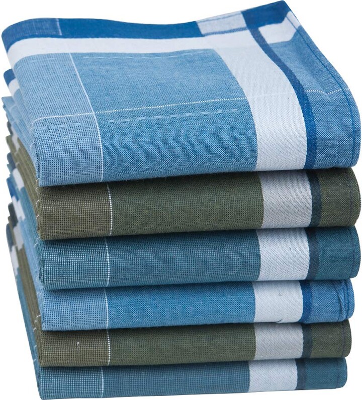 Houlife Mens Premium Thick Handkerchiefs 100 60S Combed Cotton Classic