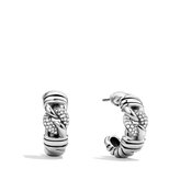 Thumbnail for your product : David Yurman Metro Curb Hoop Earrings with Diamonds