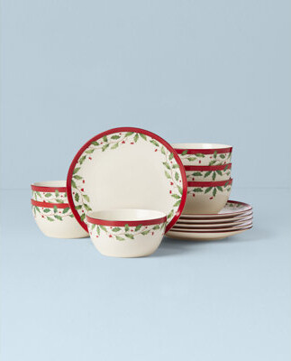 Lenox Holiday 12Pc Dessert Set