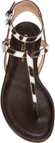 Thumbnail for your product : Gianvito Rossi Zebra T-Strap Flat Sandals