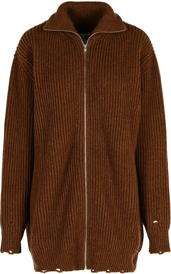 MM6 MAISON MARGIELA High Neck Zip-Up Cardigan