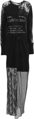 McQ Patchwork-effect Layered Printed Lace And Cotton-jersey Maxi Dress