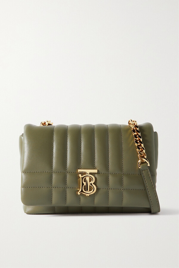 Burberry Lola Mini Quilted Leather Shoulder Bag Green ShopStyle