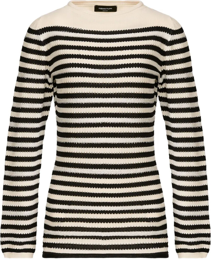 Fabiana Filippi Long-Sleeve Striped Sweater