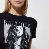Thumbnail for your product : River Island Womens Petite black 'boutique' photo print T-shirt