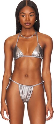 CHICTRY Women's Extreme Lingerie Mesh Strapless Bandeau Top with Lace Up  Thongs Micro Bikini Set
