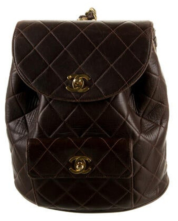 Chanel Pre-owned 1992 Duma Diamond-Quilted Backpack - Black