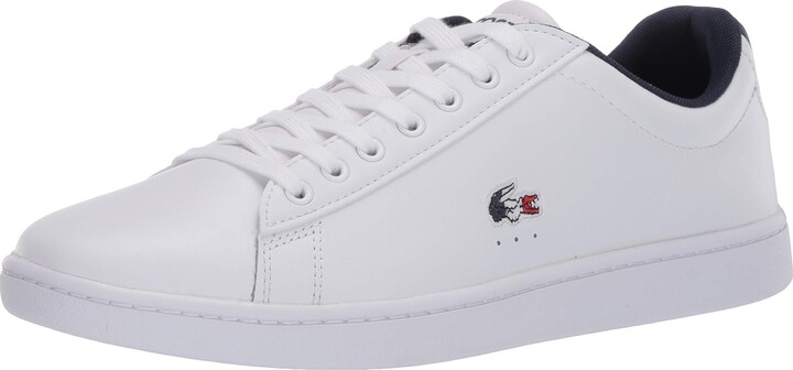 lacoste shoes white and red