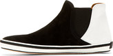 Thumbnail for your product : Marc Jacobs Black & White Suede Belvedere Slip-On Shoes