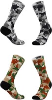Thumbnail for your product : TRIBE SOCKS Assorted 2-Pack Grey & Classic Camo Cats Crew Socks