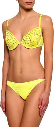 Versace Eyelet-embellished Bikini Top