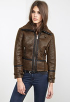 Thumbnail for your product : Forever 21 Faux Shearling Aviator Jacket