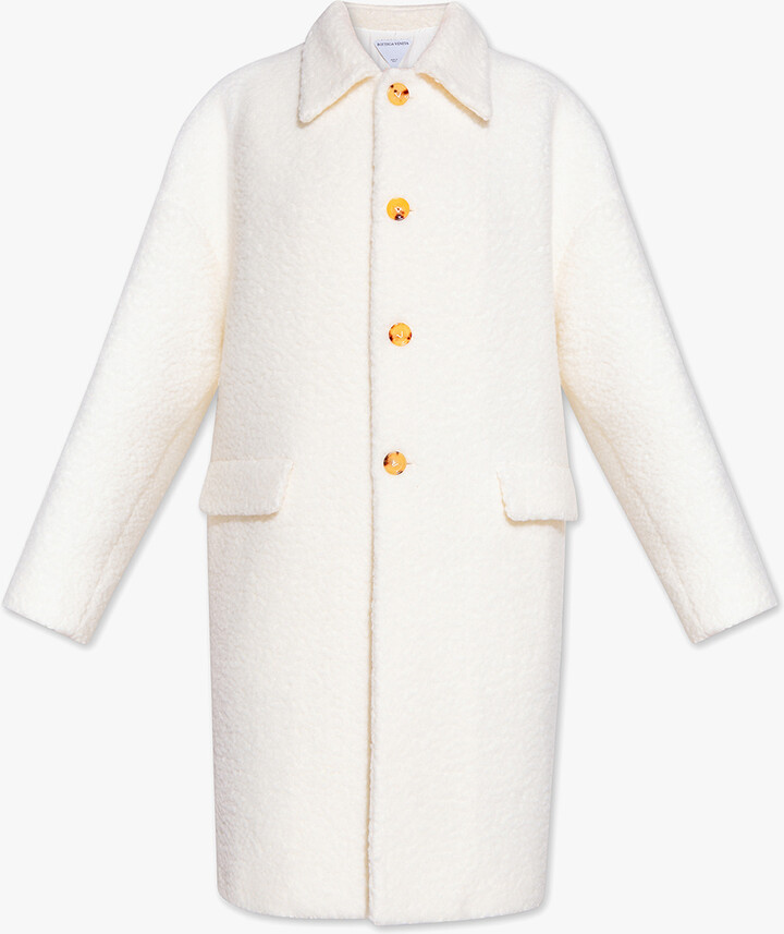 Bottega Veneta Wool Coat - White - ShopStyle