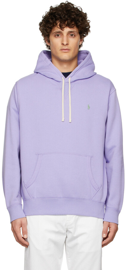 Polo Ralph Lauren Purple Cotton Fleece Hoodie - ShopStyle