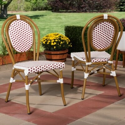 Tidyard Outdoor Patio Dining Chairs Set of 2 Garden Bistro Chairs 