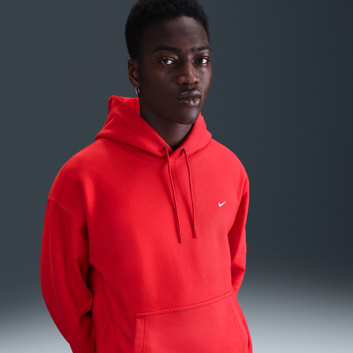 Nike Men's Solo Swoosh Pullover Hoodie in Red | HV1082-696