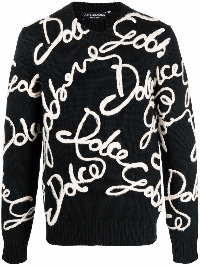Dolce & Gabbana Logo-Embroidered Wool-Blend Jumper - ShopStyle Crewneck  Sweaters