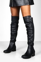Thumbnail for your product : boohoo Elastic Back Over The Knee High Boots