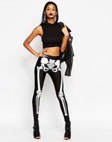 Thumbnail for your product : ASOS COLLECTION Halloween Leggings in Skeleton Print
