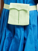 Thumbnail for your product : Rhode Resort Vivienne V-neck Puff-sleeve Cotton-blend Dress - Green Multi
