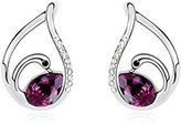 Thumbnail for your product : Miki&Co Silver Swarovski Elements Women's Crystal Swan Drop Teardrop Earrings, with a Gift Box