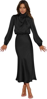 AMDOLE Lightning Deals of Today Sexy Dresses for Women Going Out Long Black  Gothic Dress Chiffon Summer Dresses for Women Dress Up Casual Party Dresses  Women Clearance Lightning Deals Today : 