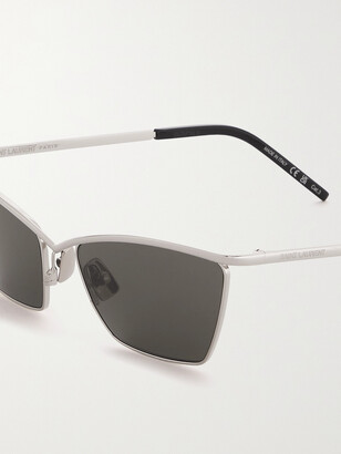 Saint Laurent Eyewear Cat-eye Silver-tone And Acetate Sunglasses - One size