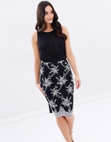 Thumbnail for your product : Lipsy Mono Embroidered Pencil Skirt