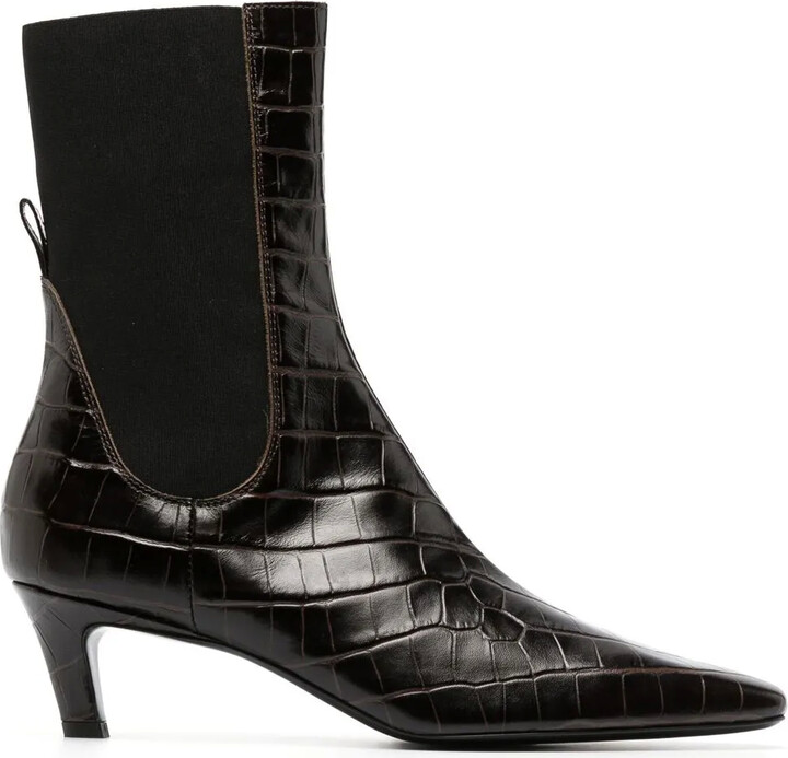 Totême 50mm croco-embossed Chelsea boots