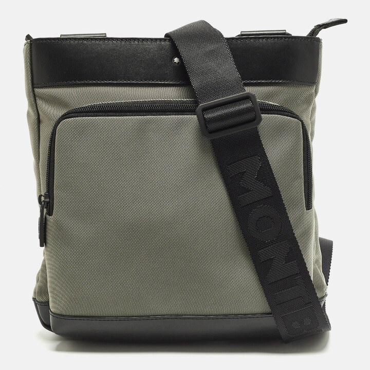 Montblanc Nightflight Grey/Black Nylon and Leather Messenger Bag