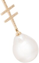Thumbnail for your product : By Pariah 14kt gold Double Cross pearl diamond earrings