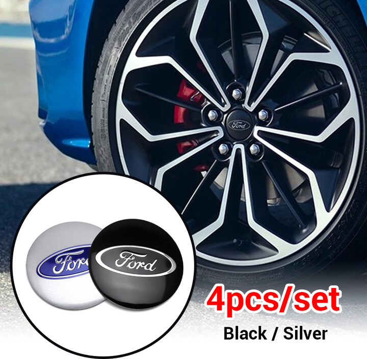 Mustang For Ford Fiesta Focus mk3 Mondeo mk4 Ranger Kuga ST 4pcs Car Wheel Center Hub Cap 56mm Rim Cover Badge Wheel Lid Sticker