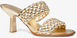 gold mule sandals