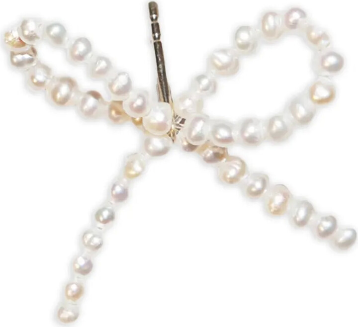 Saskia Diez Pearl-Embellished Bow Earstud