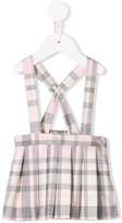 Thumbnail for your product : Il Gufo checked pleated suspender skirt