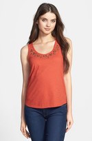 Thumbnail for your product : Vince Camuto Embellished Neckline Cotton Tank