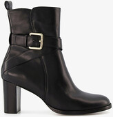 Thumbnail for your product : Dune Pier buckle-strap heeled leather ankle boots