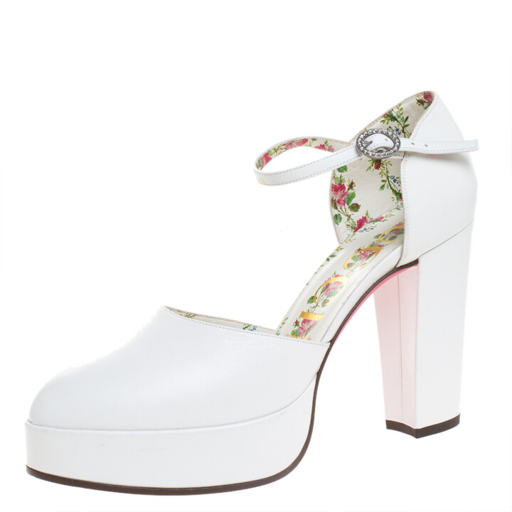gucci white high heels