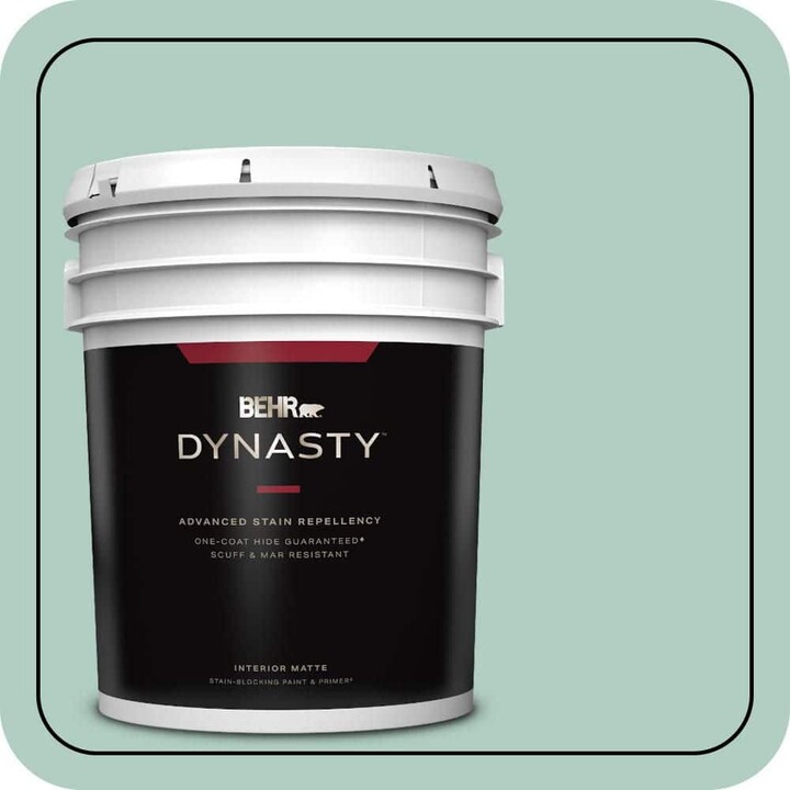BEHR DYNASTY 5 gal. #M430-3 Wintergreen Dream One-Coat Hide Matte Interior Stain-Blocking Paint & Primer