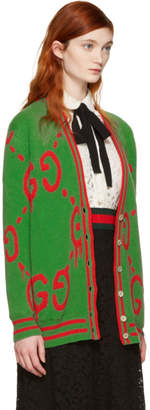 Gucci Green Oversized GucciGhost Cardigan