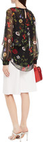 Thumbnail for your product : Oscar de la Renta Floral-print Silk-chiffon Blouse
