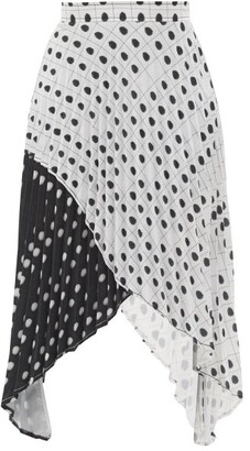 Thebe Magugu High-rise Fingerprint-print Crepe Midi Skirt - White Black