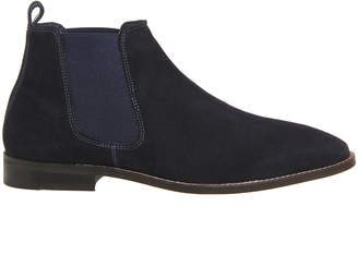 Office Exit Chelsea Boots Navy Suede