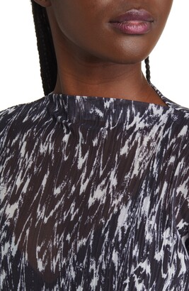 And other stories Crinkle Print Long Sleeve Top