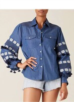 Mele Top In Chambray Blue 