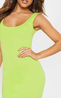 PrettyLittleThing Lime Basic Maxi Dress
