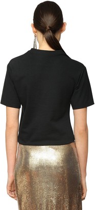 Paco Rabanne Knotted Print Cotton Jersey T-shirt