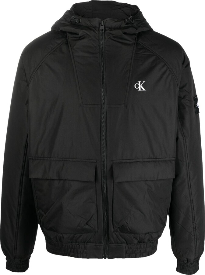 Calvin Klein Logo-Print Lightweight Hooded Jacket - ShopStyle