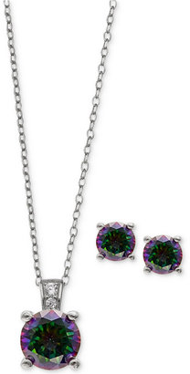 Giani Bernini Mystic Cubic Zirconia Pendant Necklace and Matching Stud Earrings Set in Sterling Silver, Created for Macy's