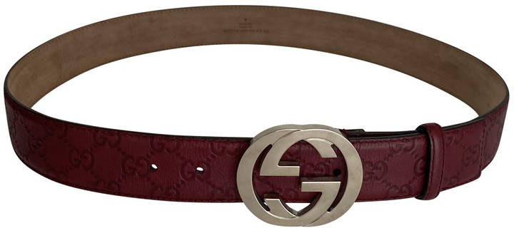 maroon gucci belt